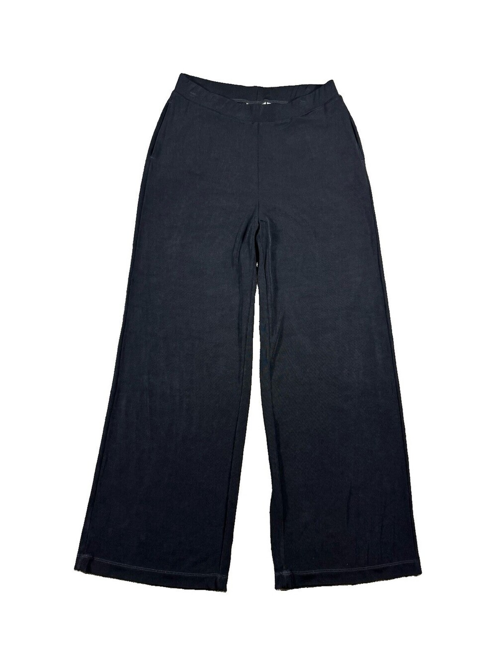 Chico’s Pants Size 1 Wide Leg Woman Elastic Slinky Knit Black